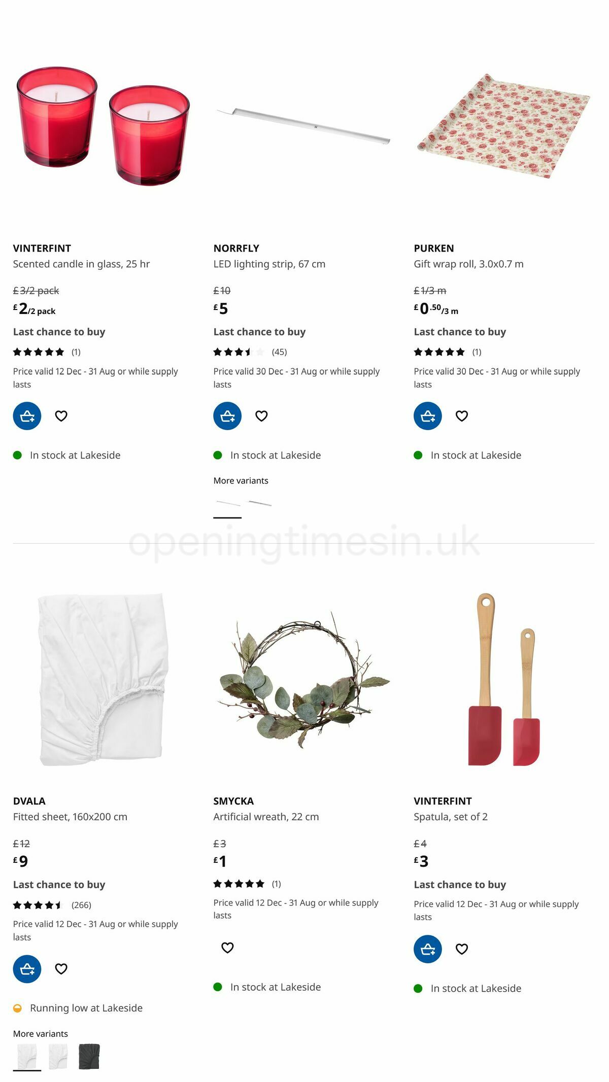 IKEA Offers from 28 December