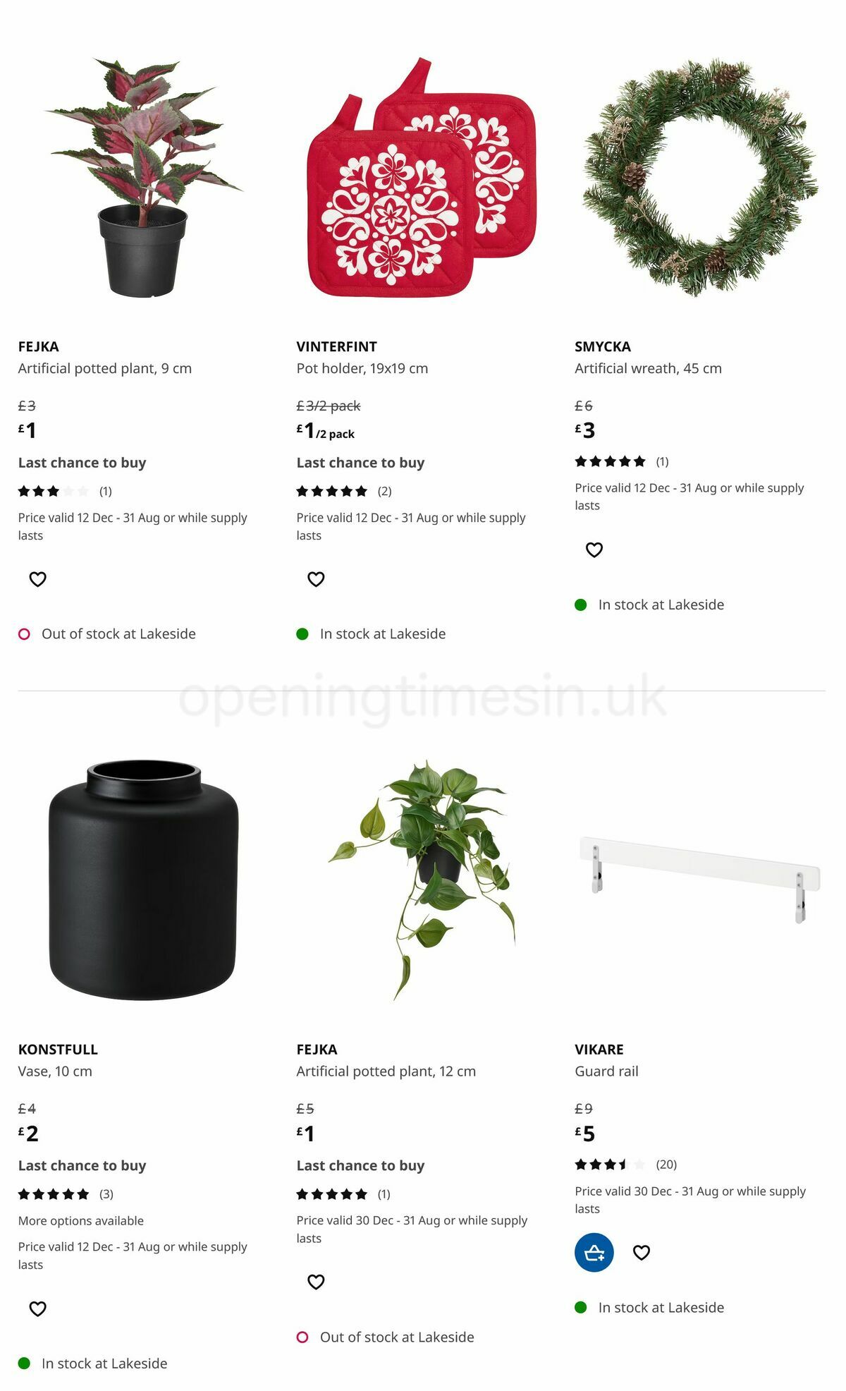 IKEA Offers from 28 December