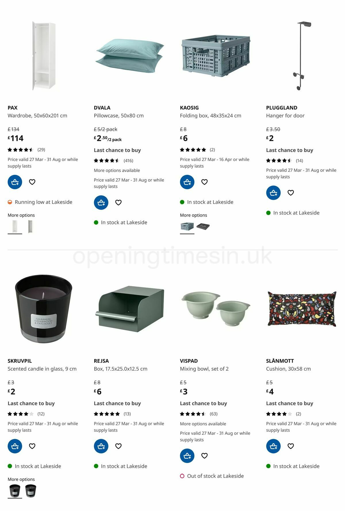 IKEA Offers from 27 March