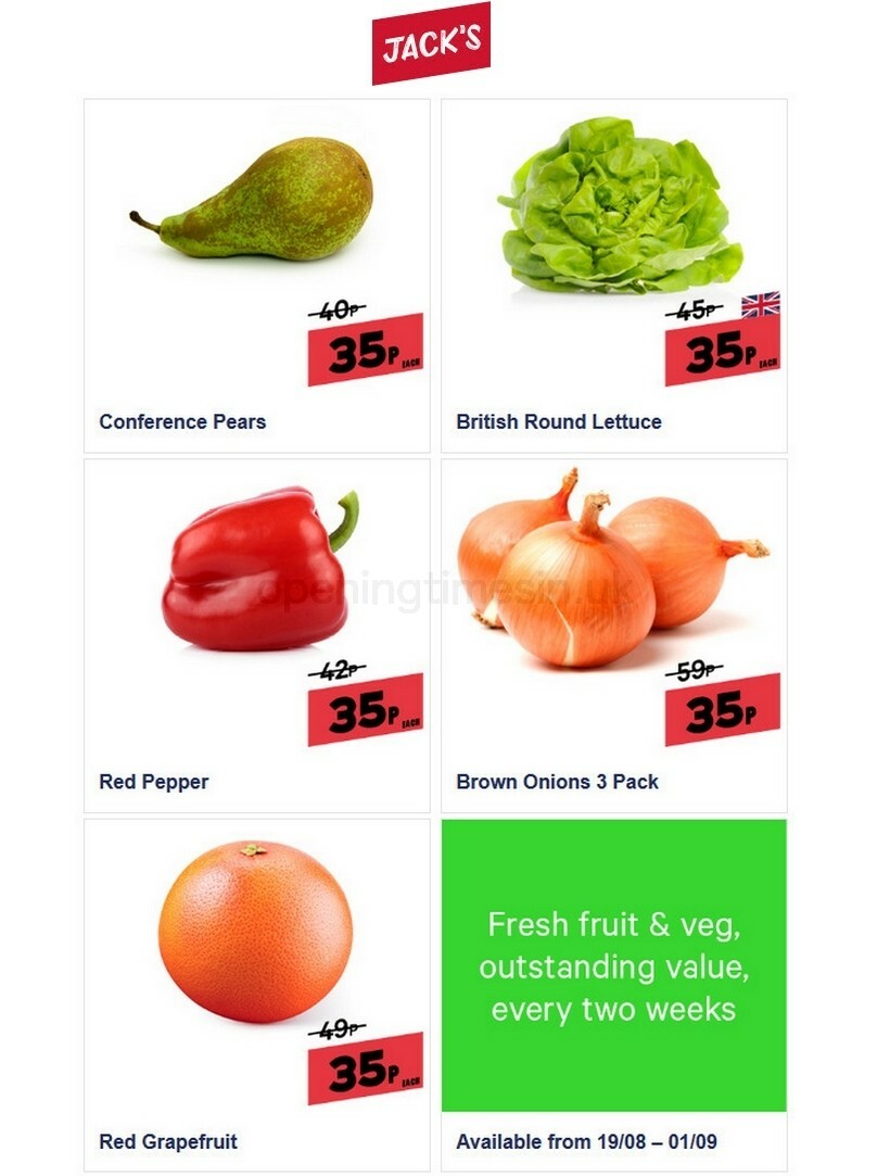 Jack's Fresh Five Offers from 19 August