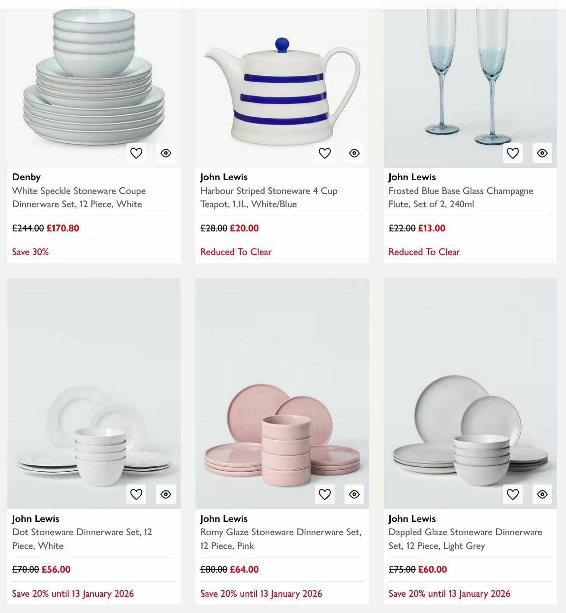 John Lewis Offers from 29 December