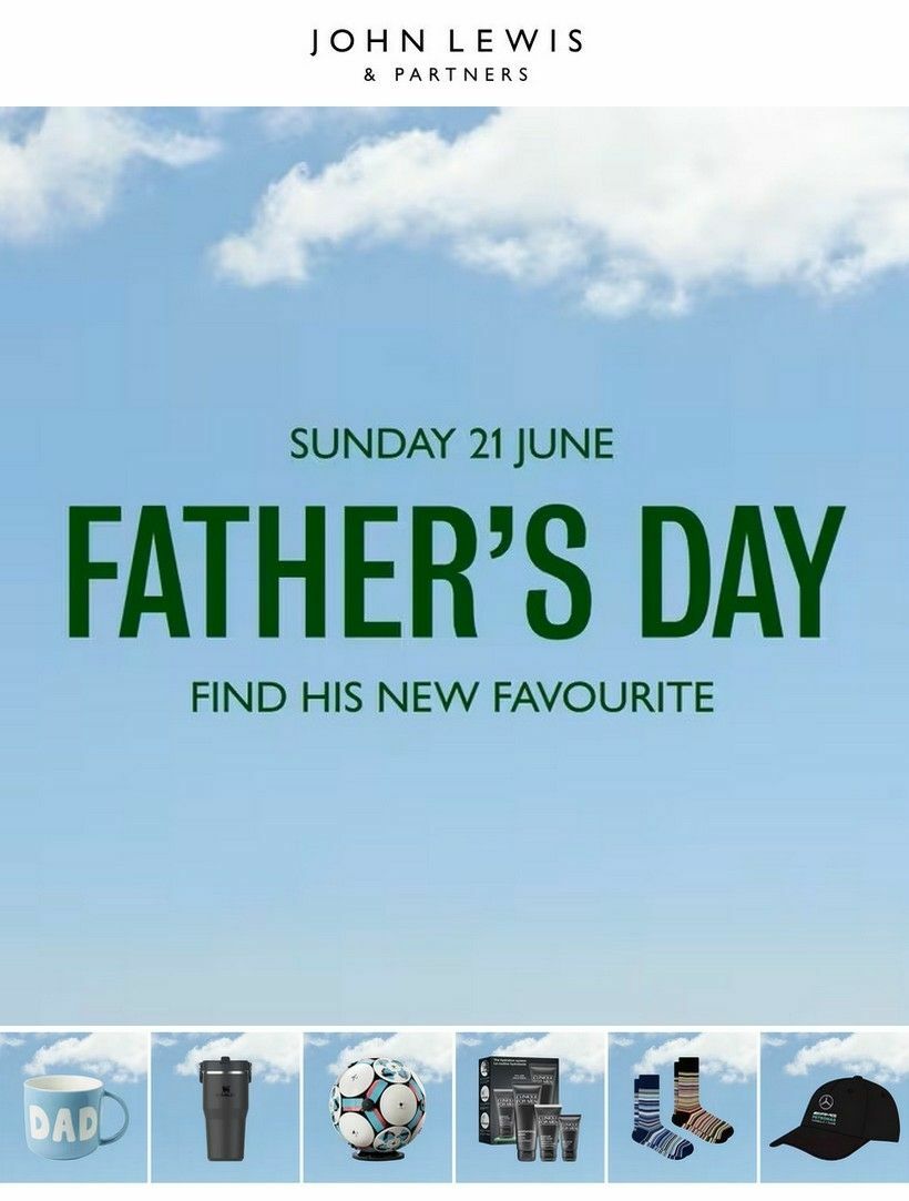 John Lewis Father's Day Offers from 29 May