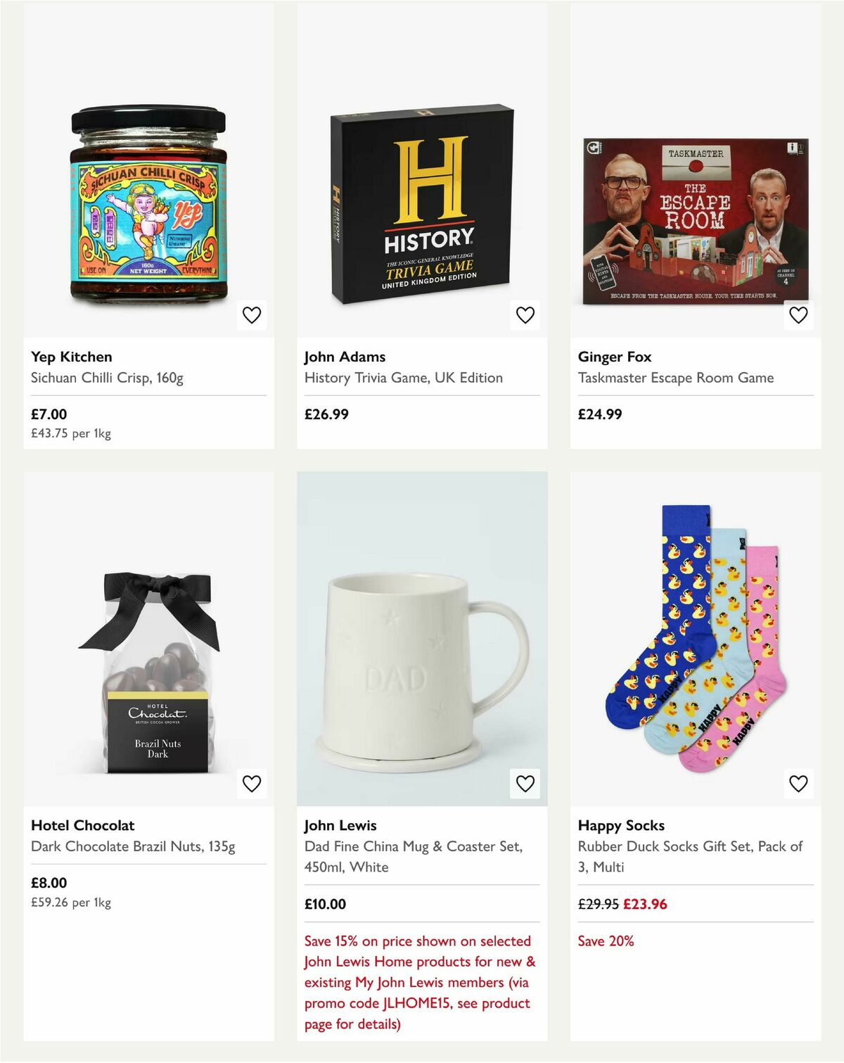 John Lewis Father's Day Offers from 29 May