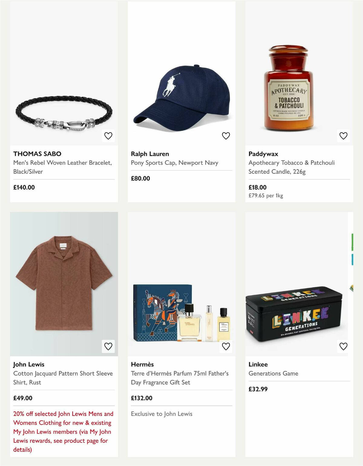 John Lewis Father's Day Offers from 29 May
