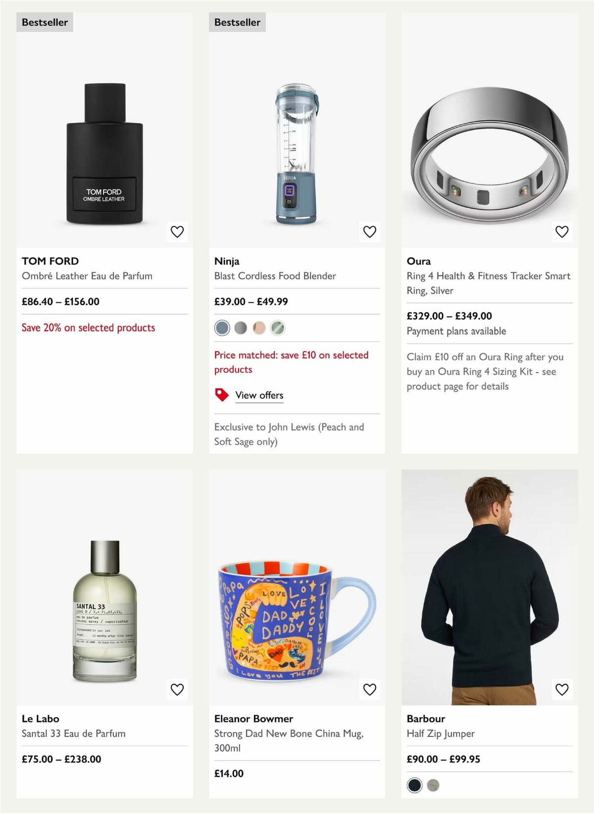 John Lewis Father's Day Offers from 29 May
