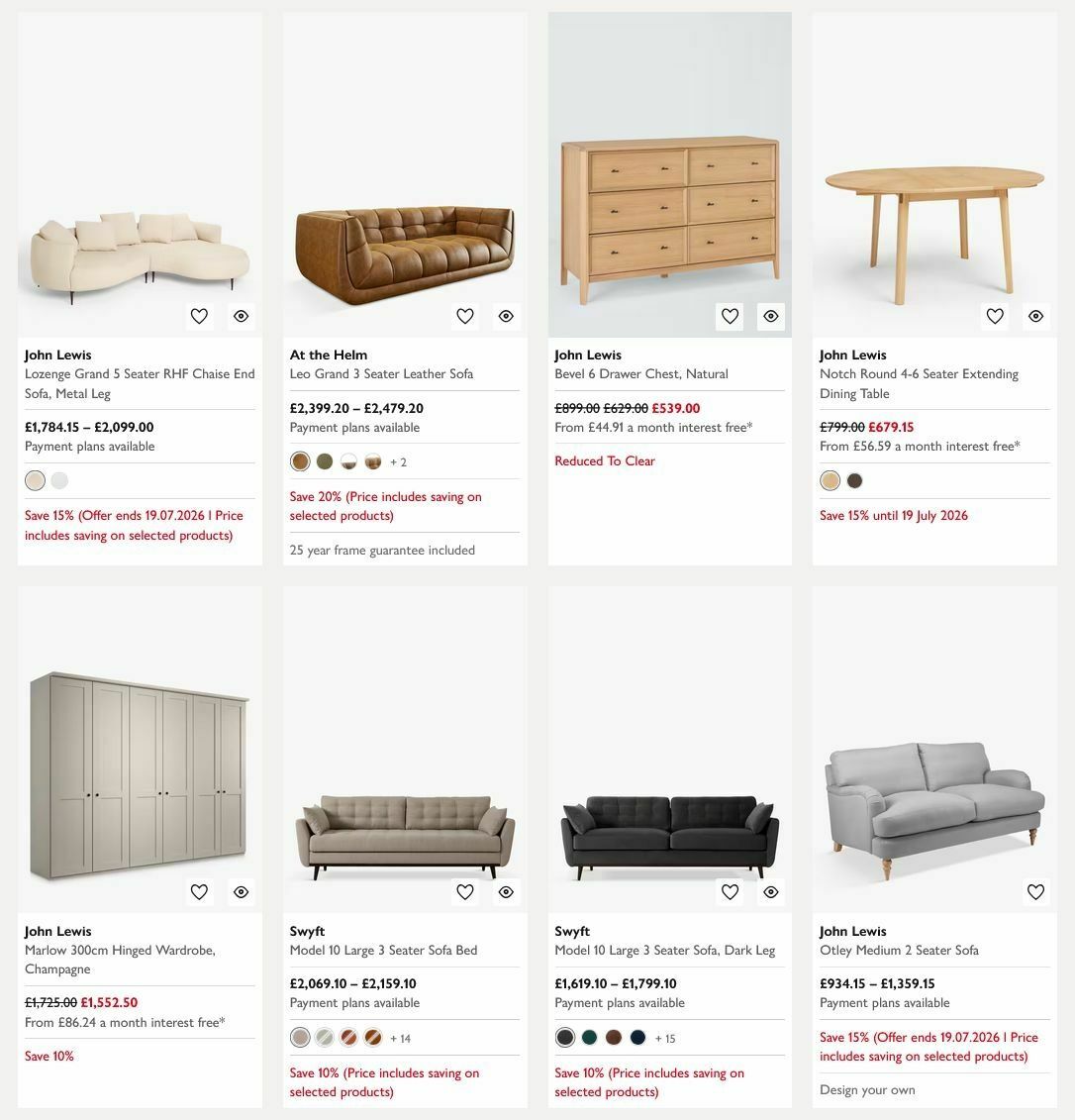 John Lewis Offers from 13 July
