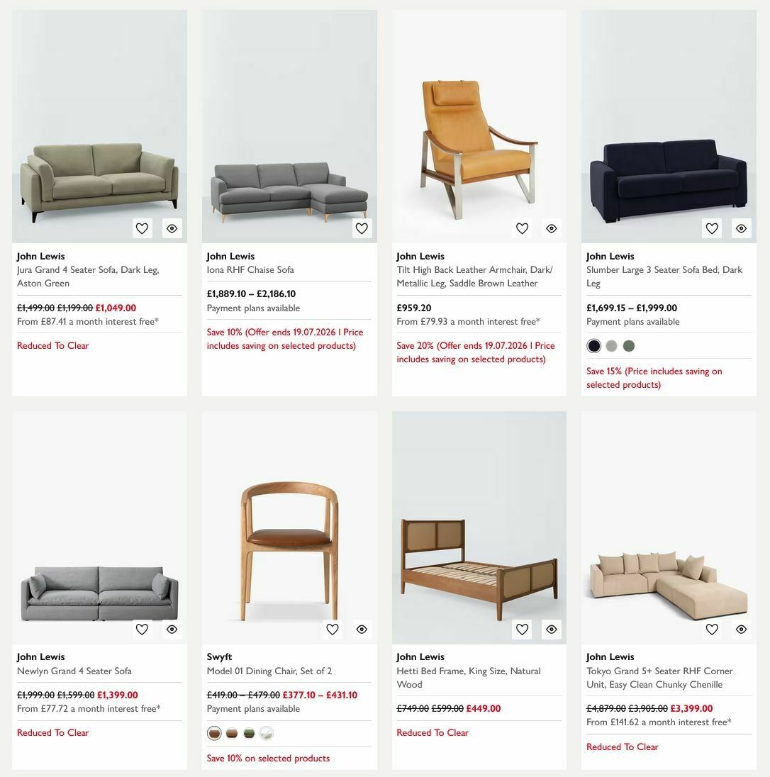 John Lewis Offers from 13 July