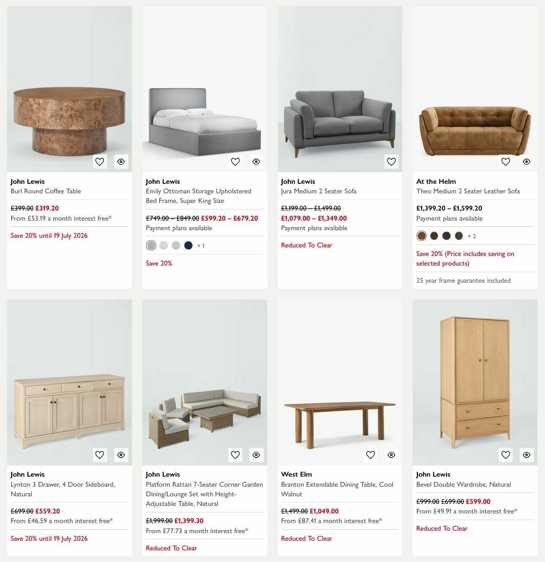 John Lewis Offers from 13 July