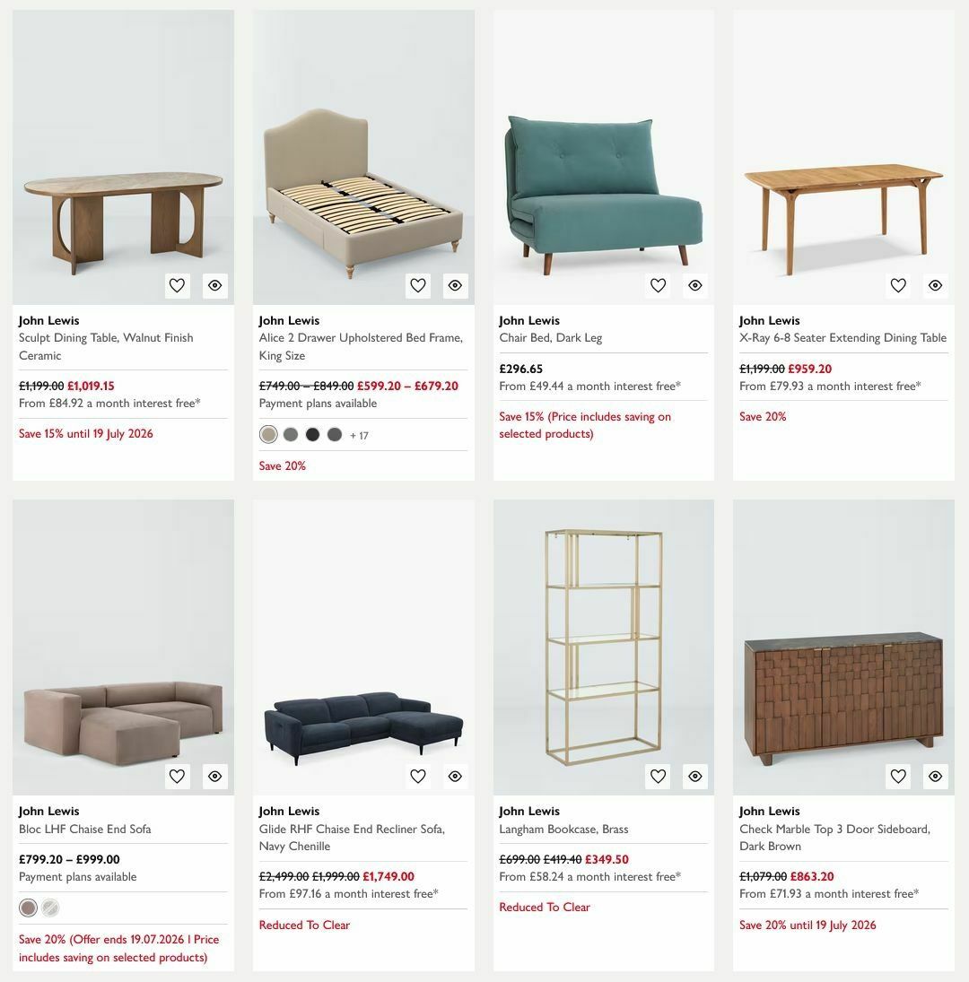John Lewis Offers from 13 July