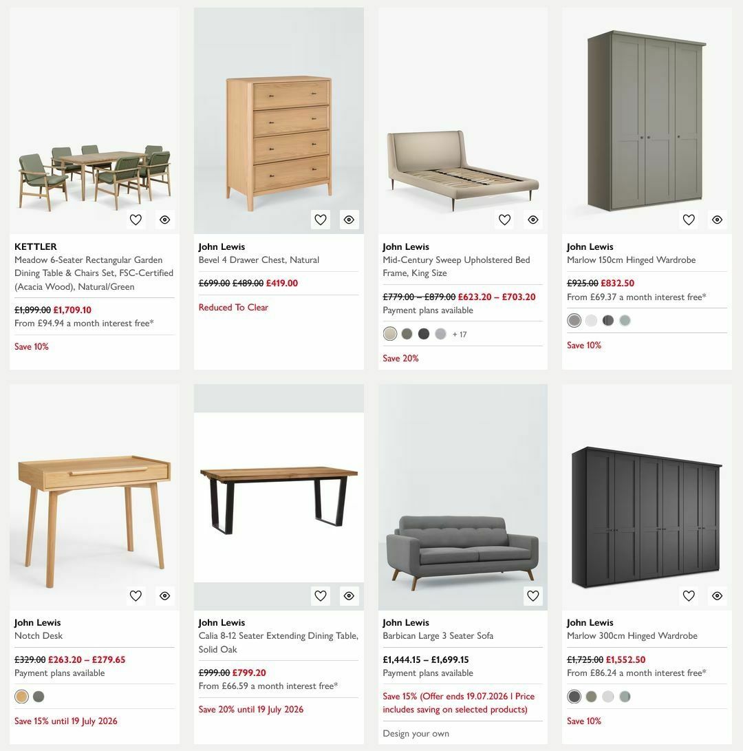 John Lewis Offers from 13 July
