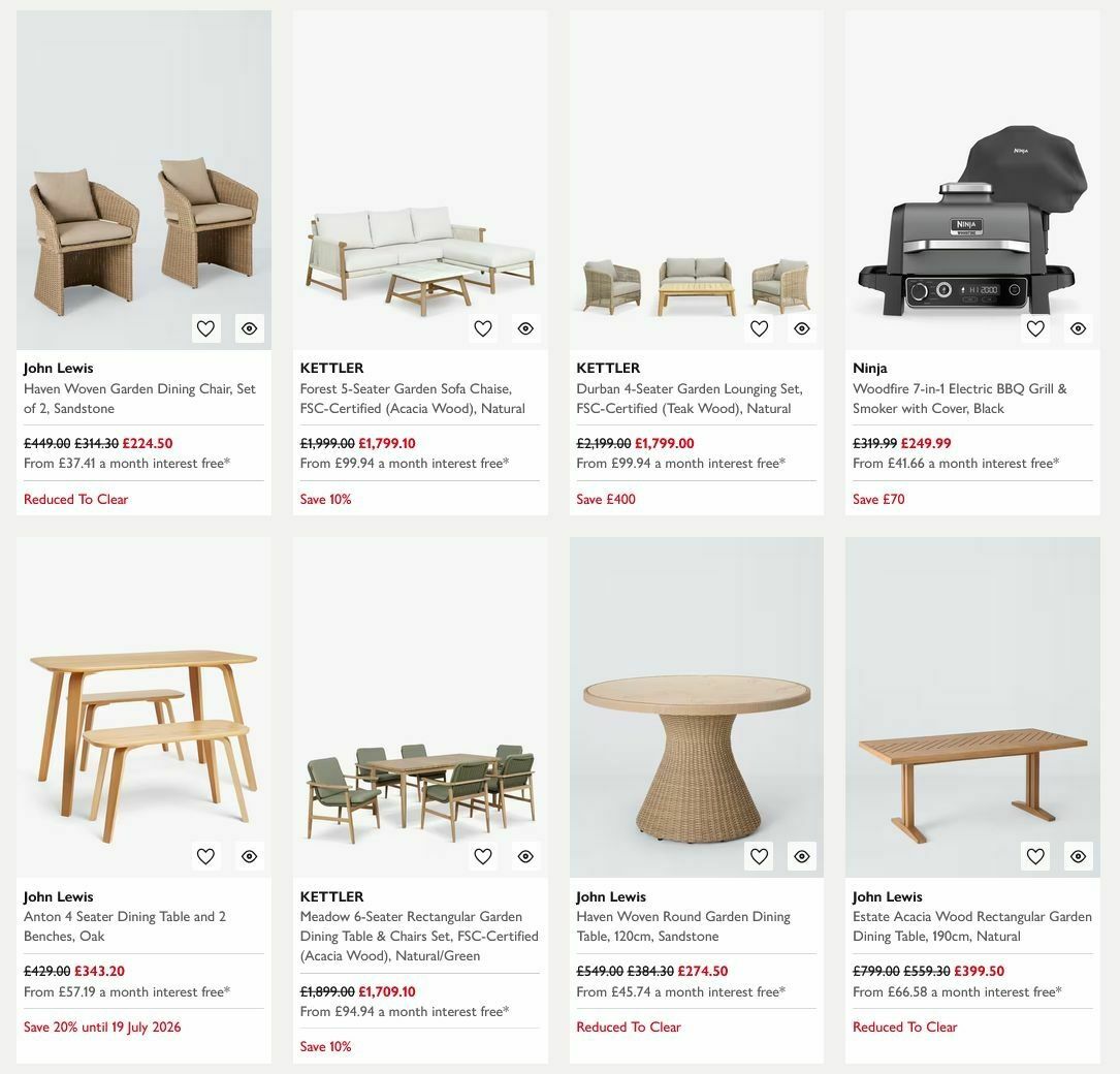 John Lewis Offers from 13 July