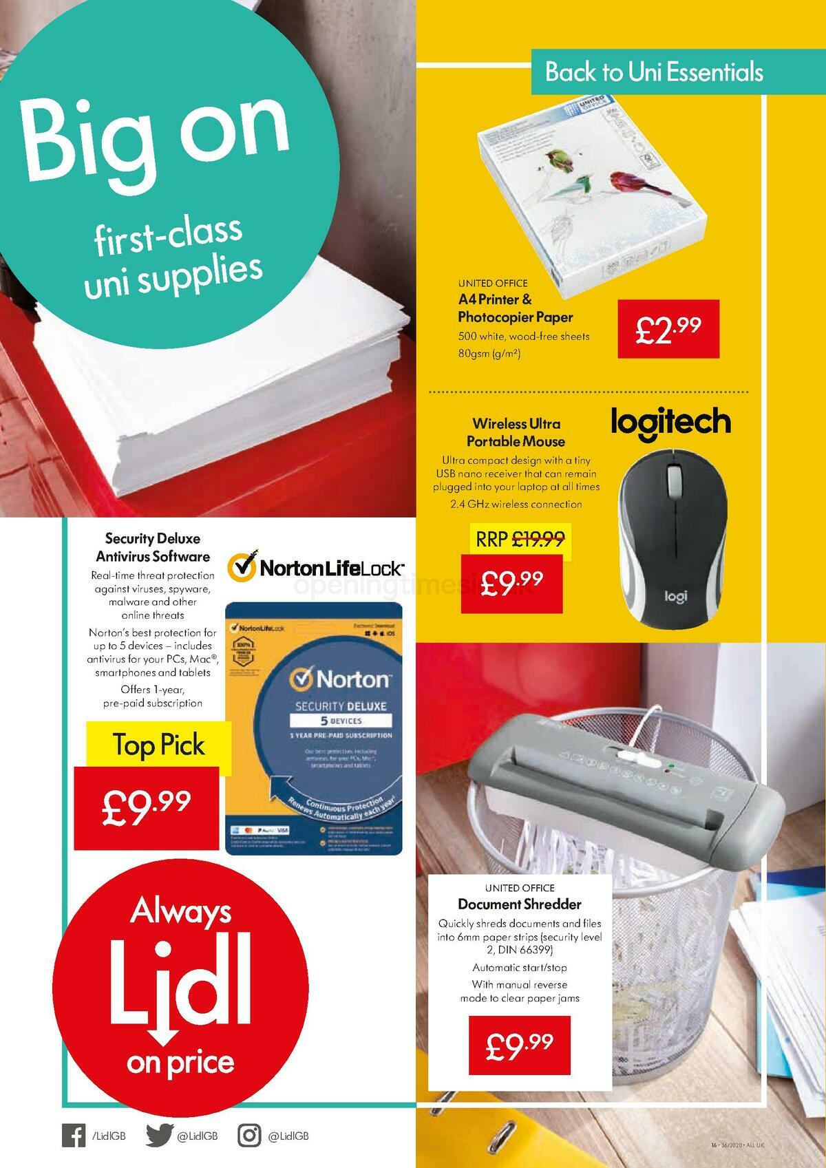 LIDL Offers from 3 September