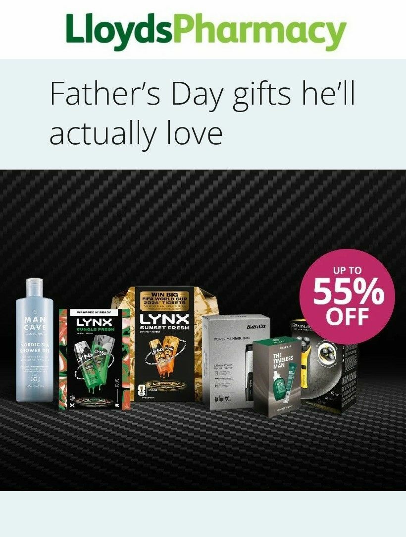 Lloyds Pharmacy Father's Day Offers from 29 May