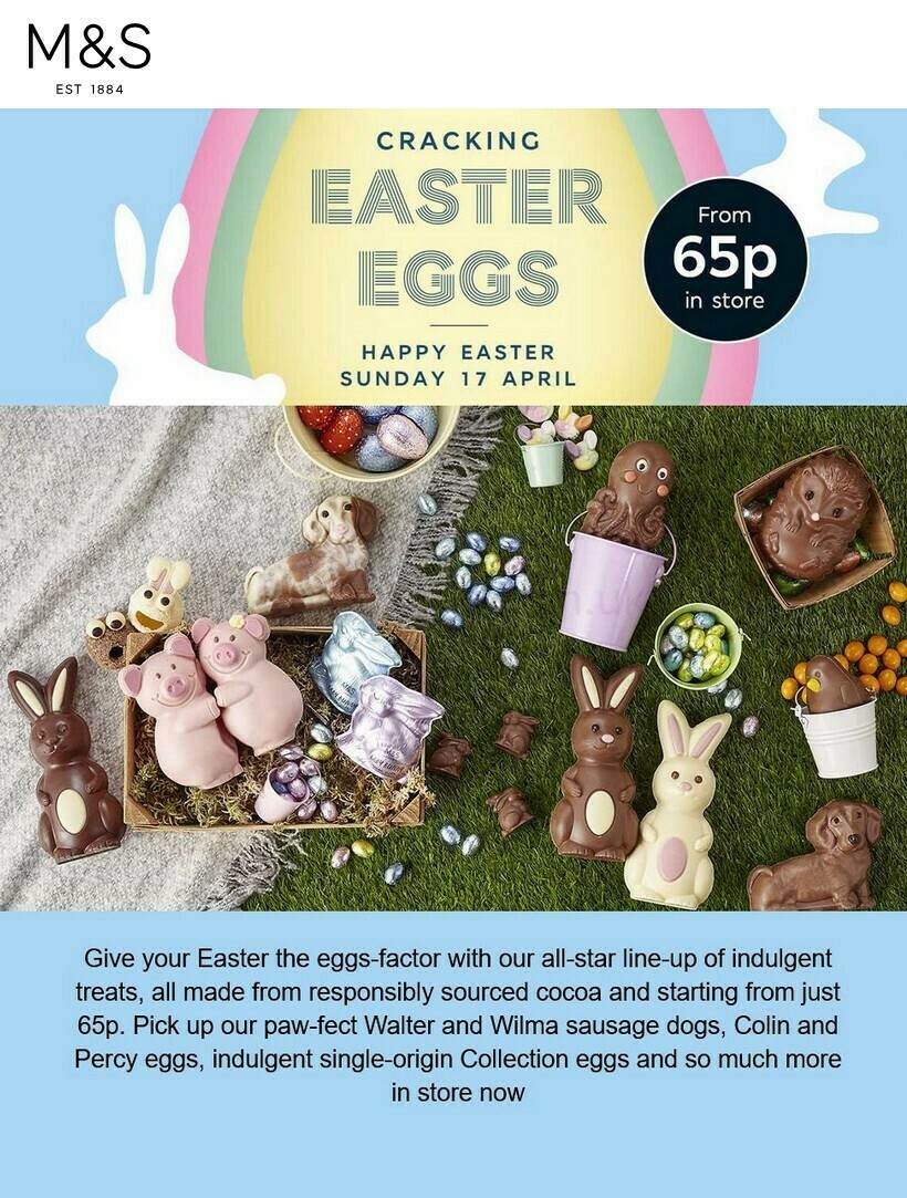 M&S Marks and Spencer Easter Offers from 30 March