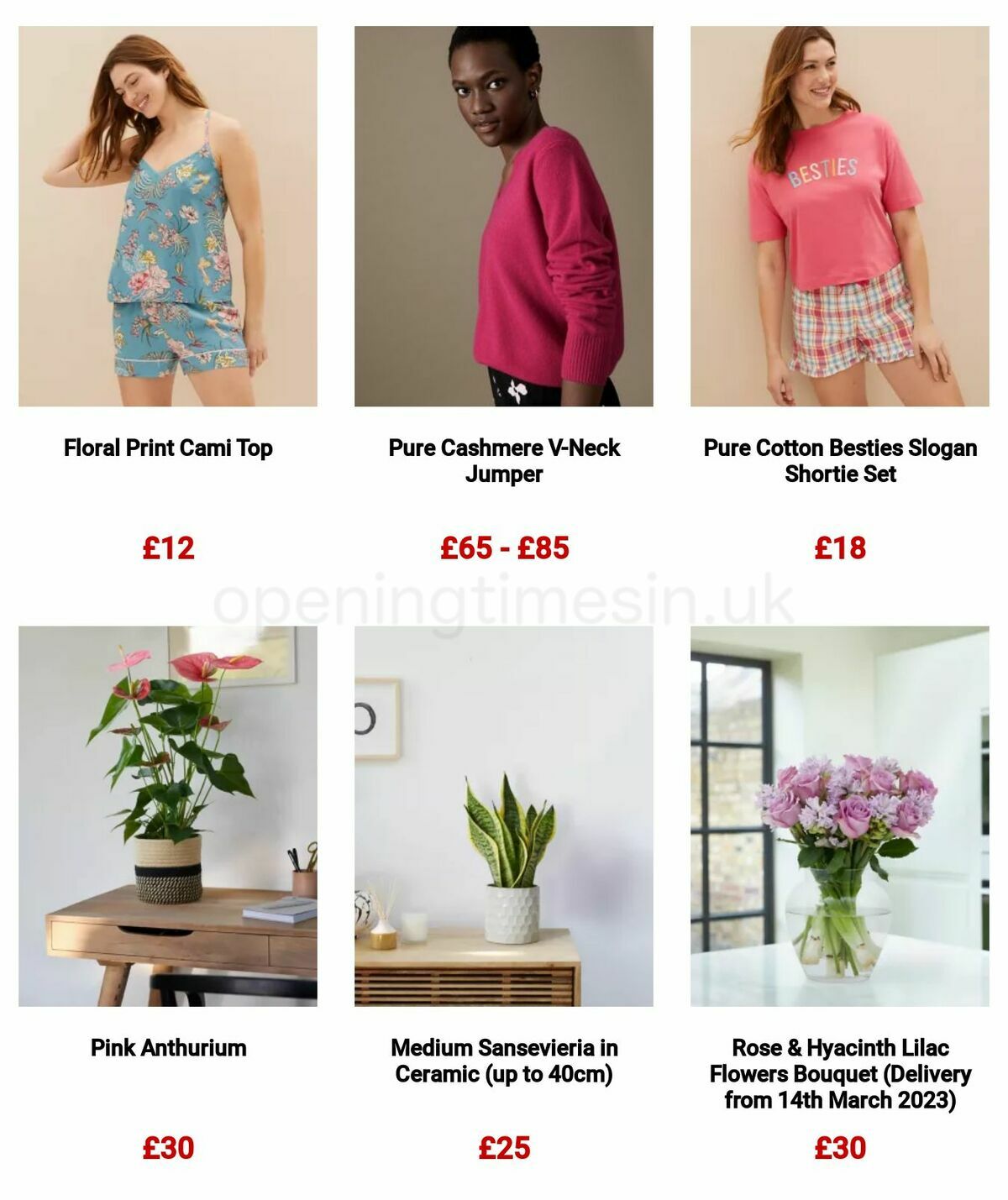M&S Marks and Spencer Mother's Day Offers from 6 March