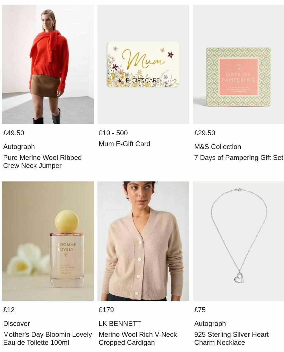 M&S Marks and Spencer Mother's Day Offers from 17 March