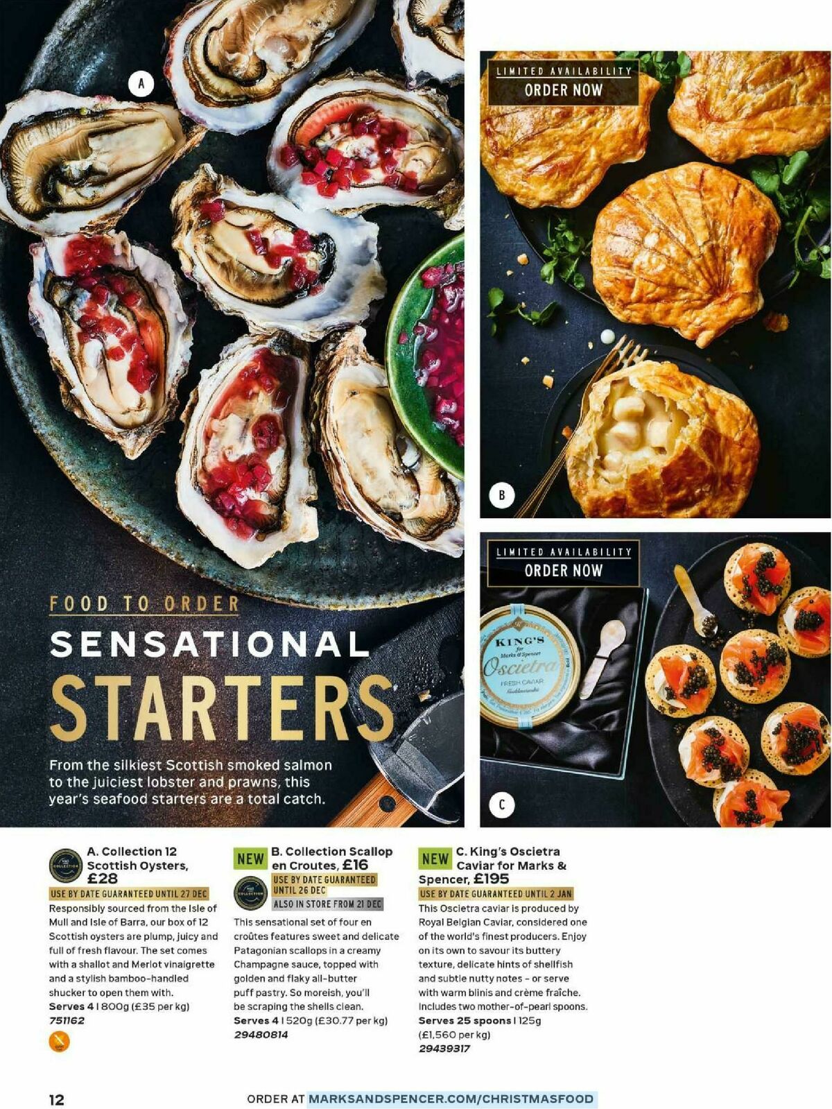 M&S Marks and Spencer Christmas Food to Order Offers from 3 November