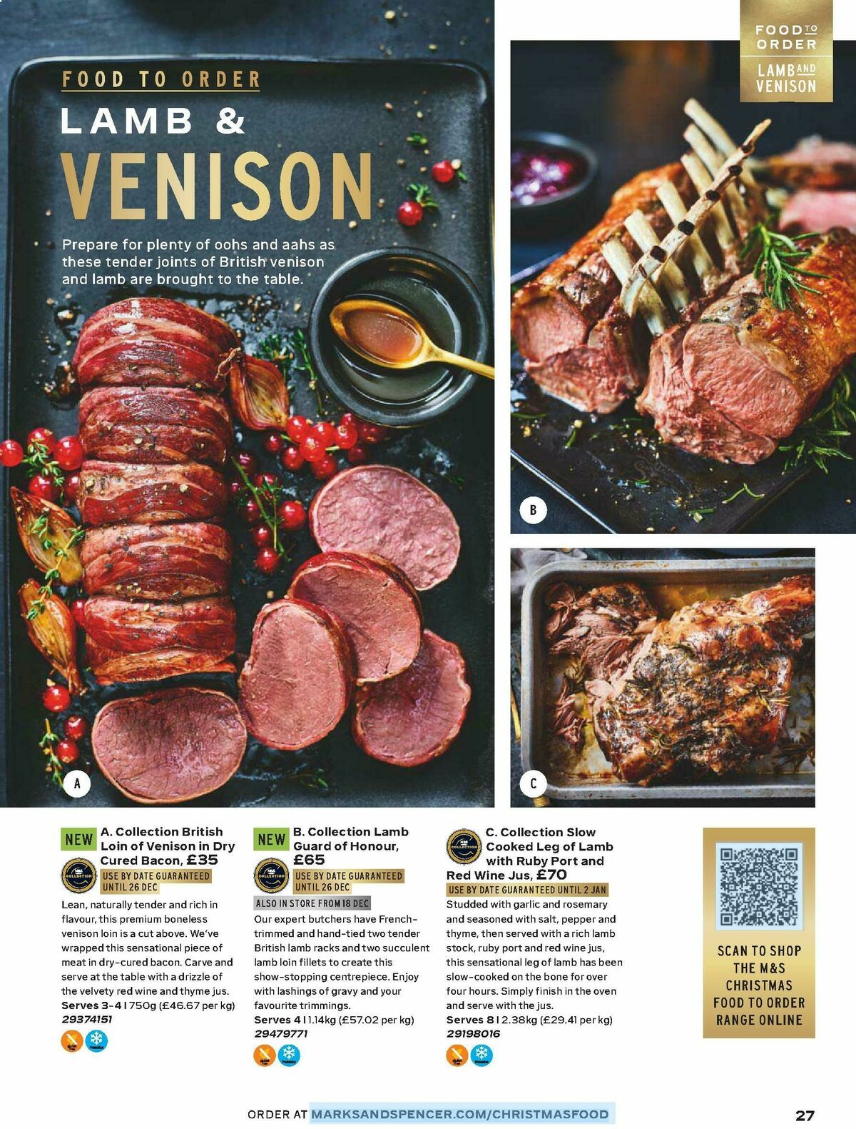 M&S Marks and Spencer Christmas Food to Order Offers from 3 November