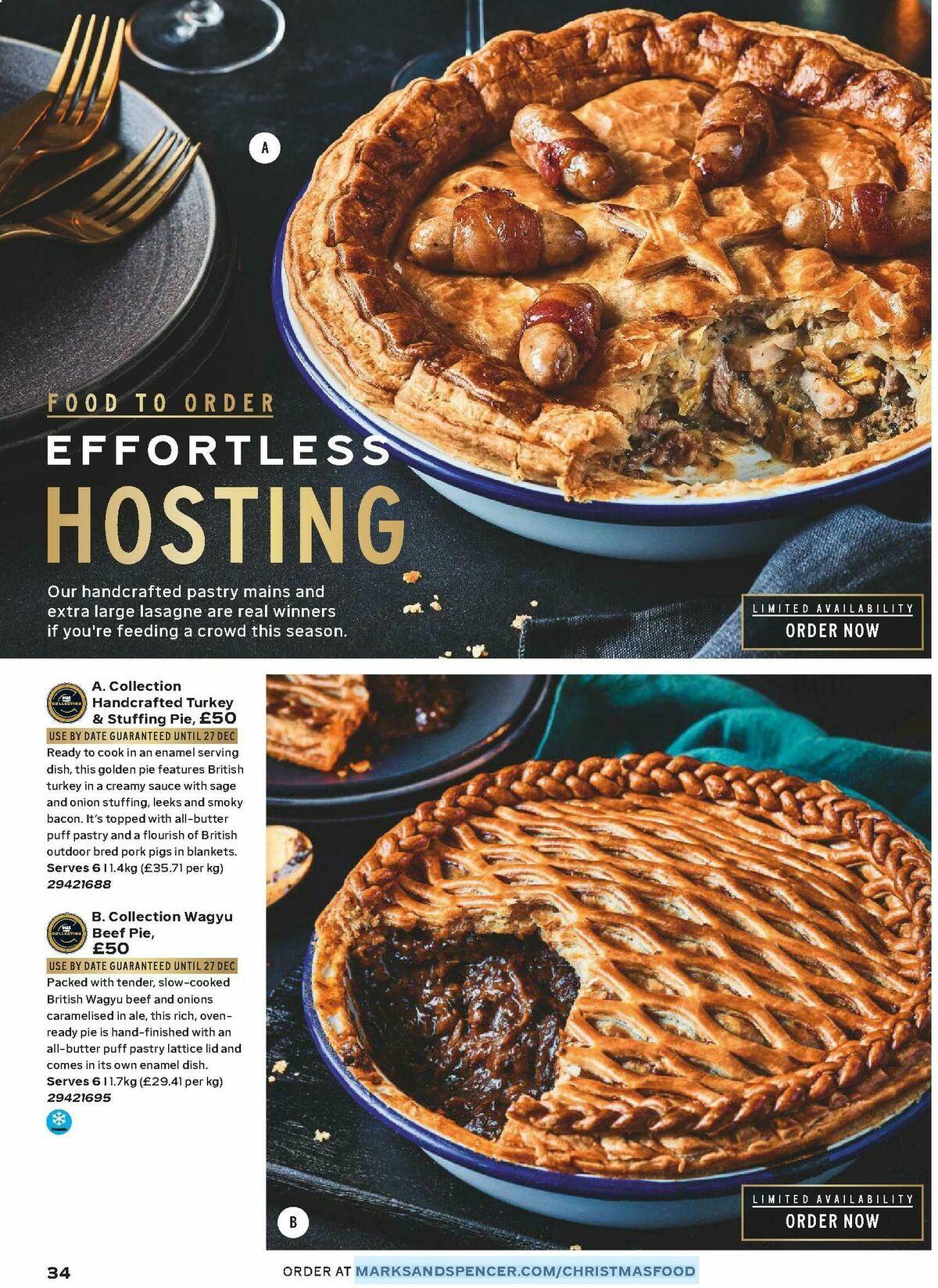 M&S Marks and Spencer Christmas Food to Order Offers from 3 November