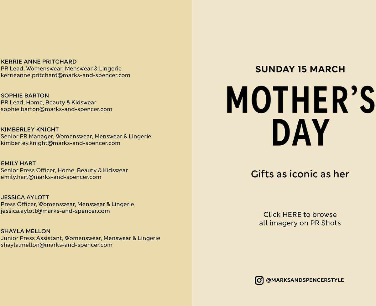 M&S Marks and Spencer Mother's Day Offers from 5 March