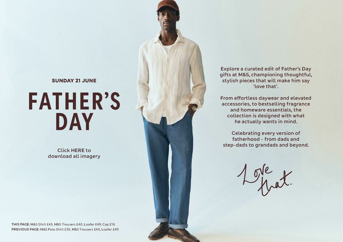 M&S Marks and Spencer Father's Day Offers from 12 June