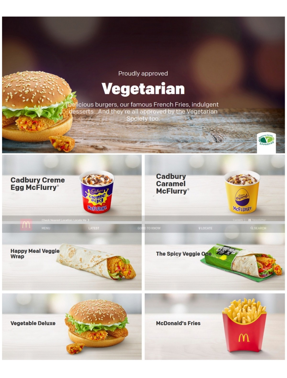 McDonald's Vegetarian Offers from 1 April