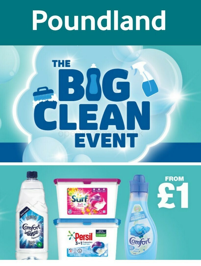 Poundland The Big Clean Event Offers from 20 January