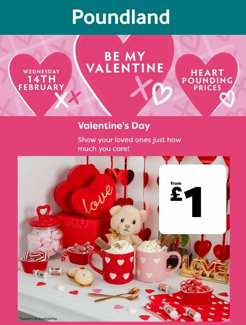 Poundland Valentine's Day Offers from 16 January