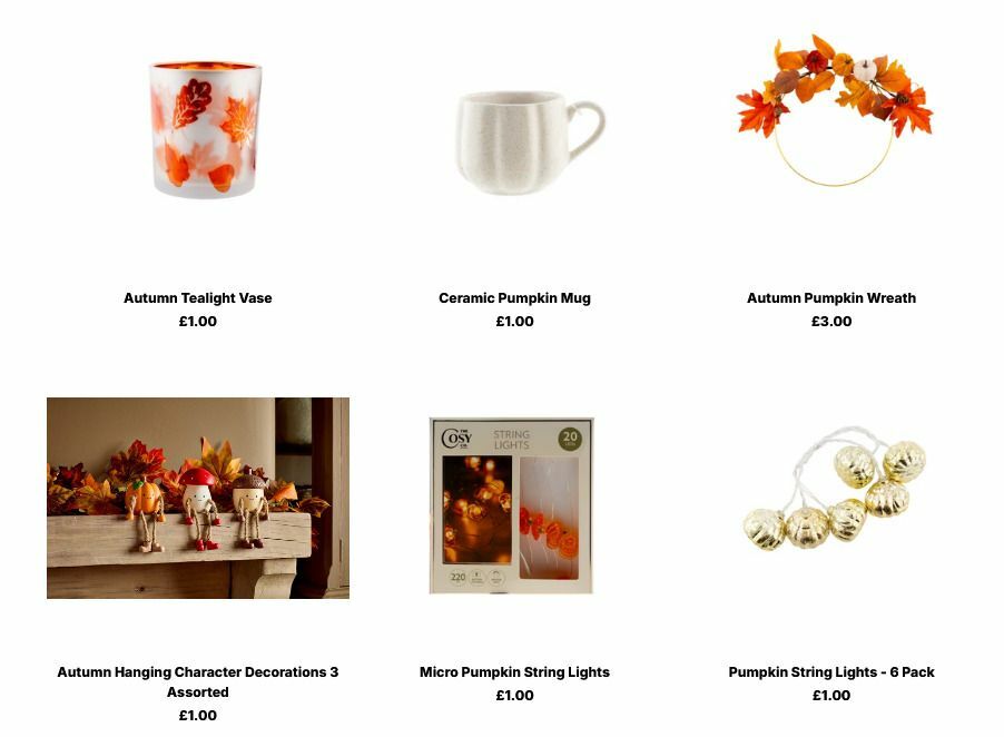 Poundland Autumn Living Offers from 10 August