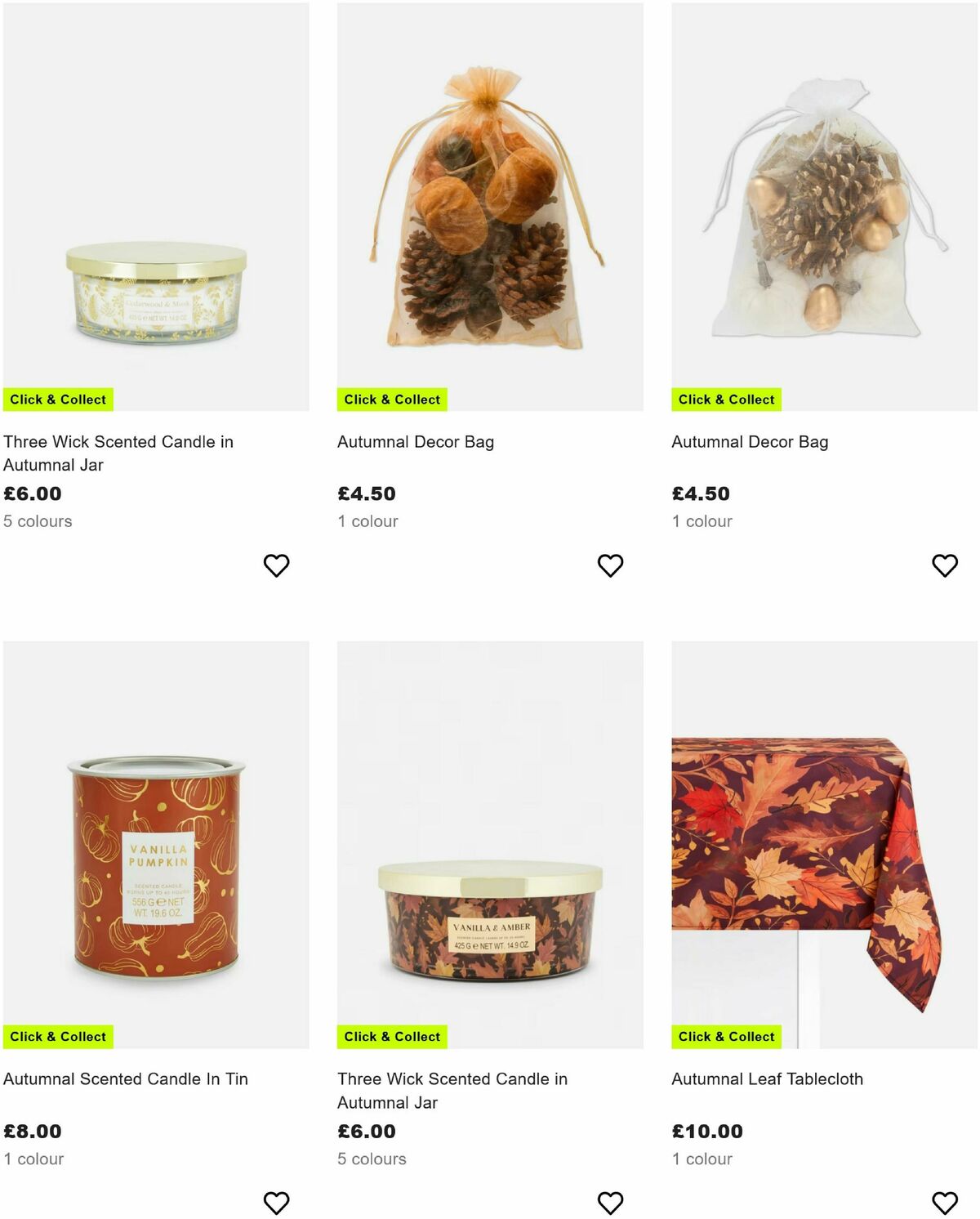 Primark Autumn Offers from 15 August