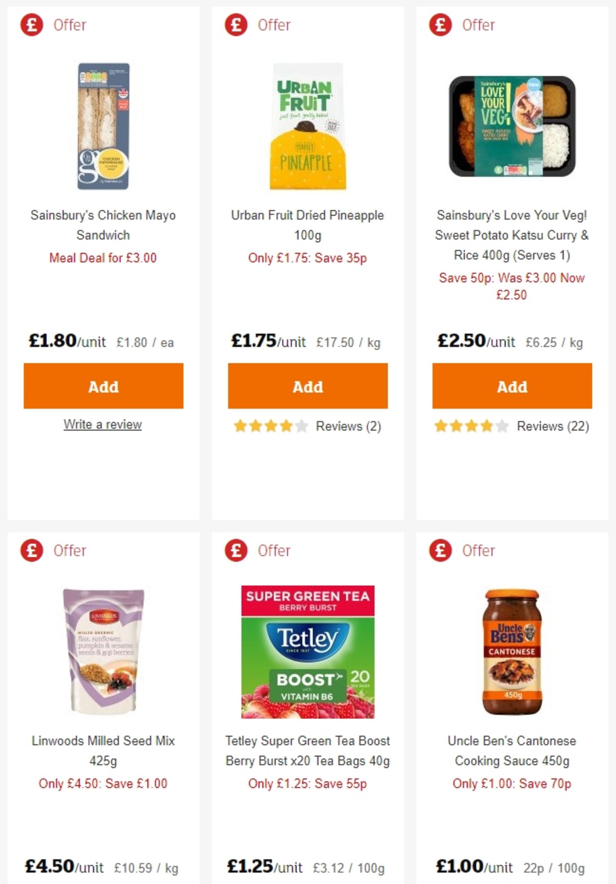 Sainsbury's Offers from 10 May