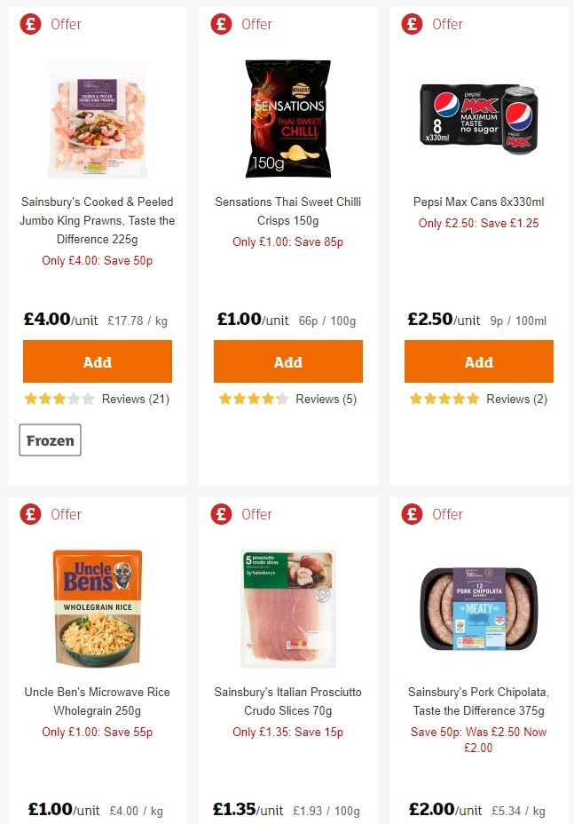 Sainsbury's Offers from 21 June