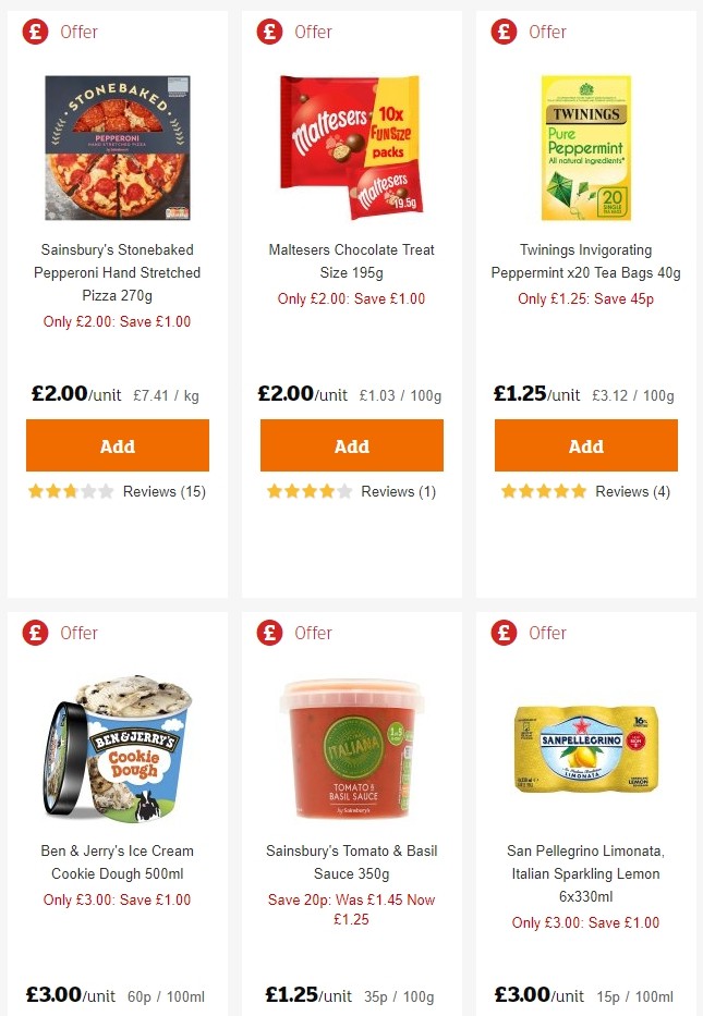 Sainsbury's Offers from 21 June