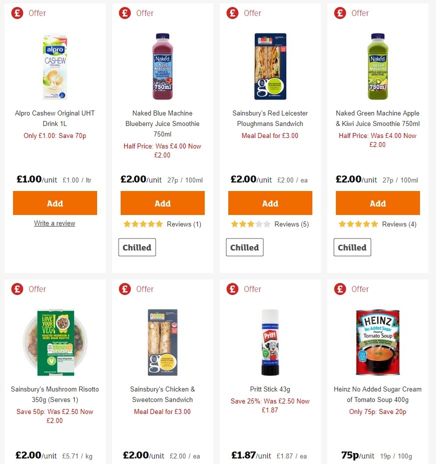 Sainsbury's Offers from 16 August