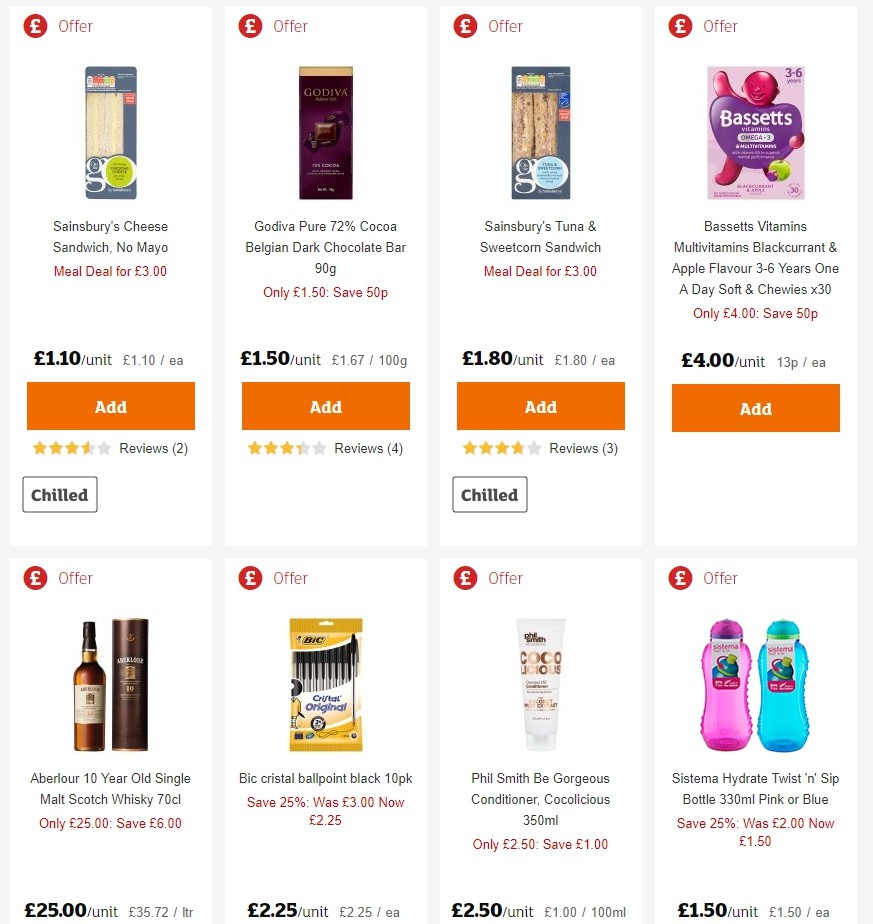 Sainsbury's Offers from 30 August