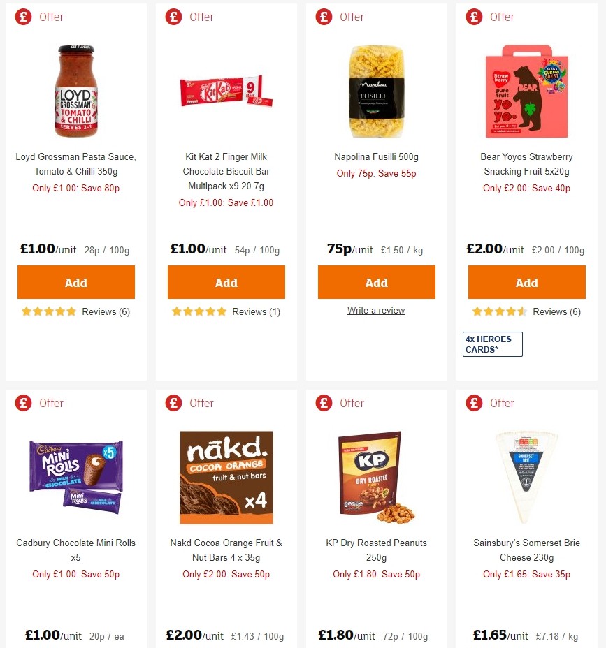 Sainsbury's Offers from 30 August