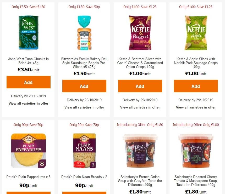 Sainsbury's Offers from 25 October