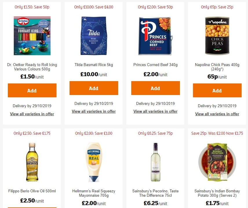 Sainsbury's Offers from 25 October