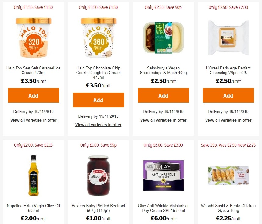 Sainsbury's Offers from 1 November