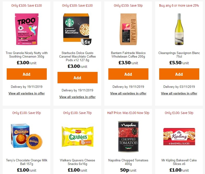 Sainsbury's Offers from 1 November