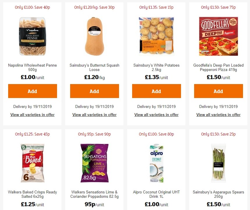Sainsbury's Offers from 1 November
