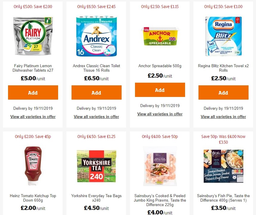 Sainsbury's Offers from 1 November