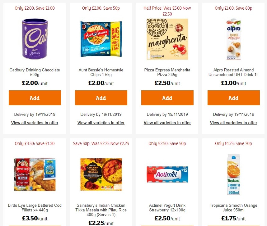 Sainsbury's Offers from 1 November
