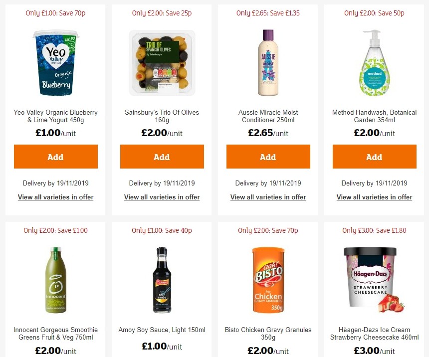 Sainsbury's Offers from 1 November