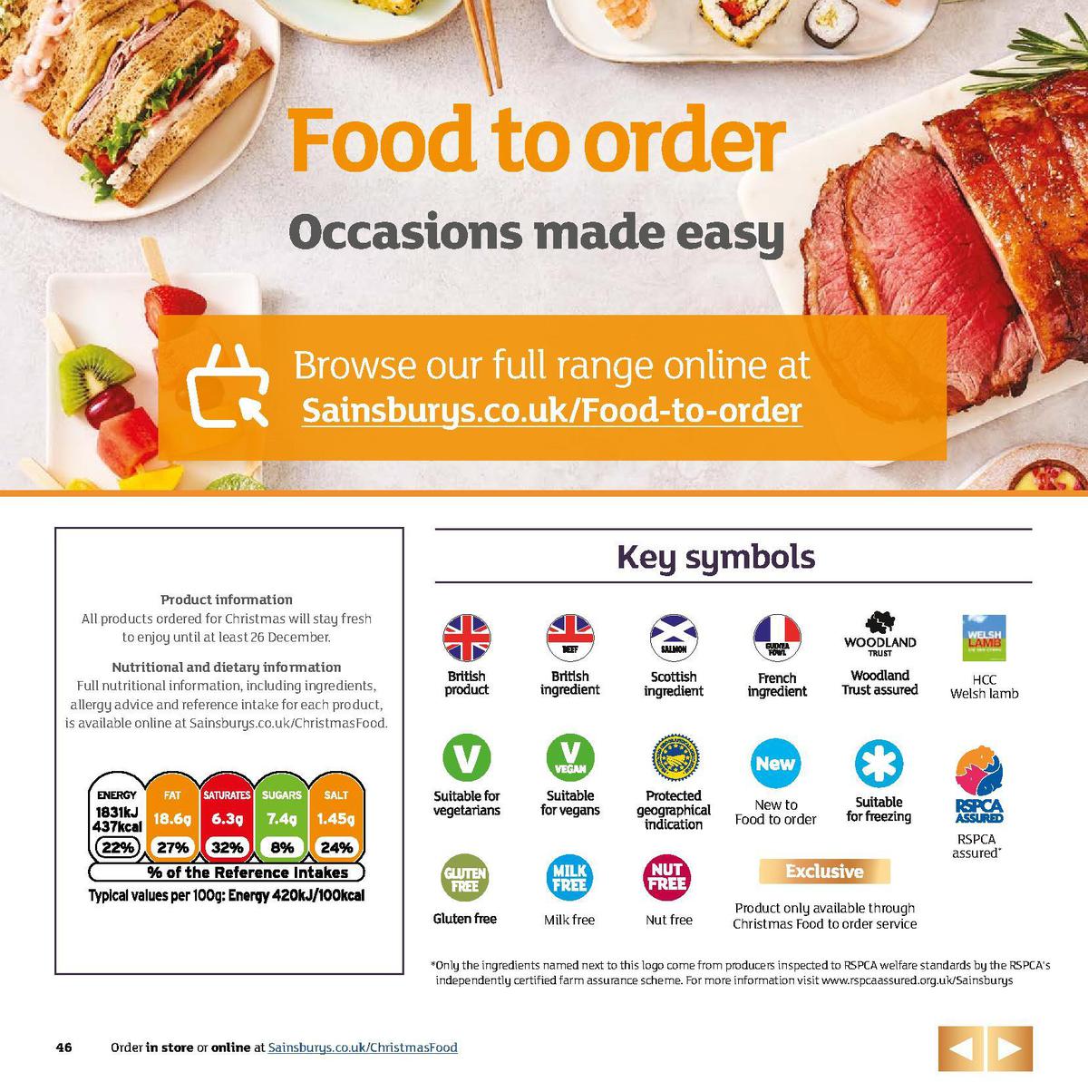 Sainsbury's Christmas Food Brochure Offers from 5 November