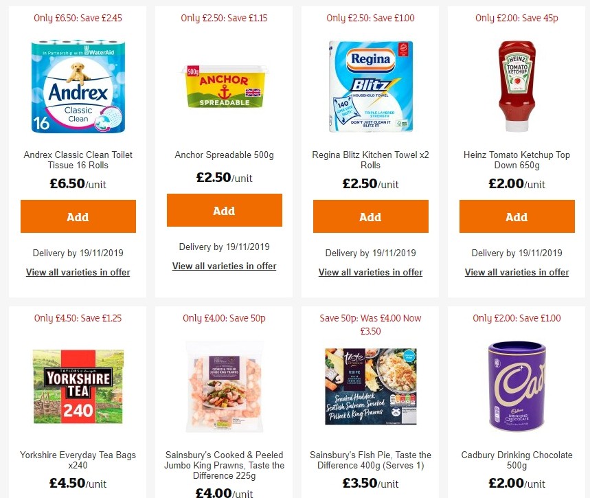 Sainsbury's Offers from 8 November