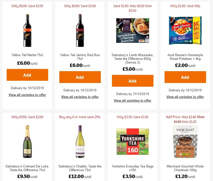 Sainsbury's Offers from 29 November