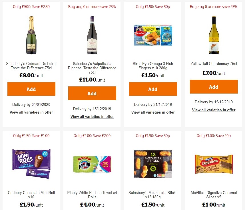Sainsbury's Offers from 13 December