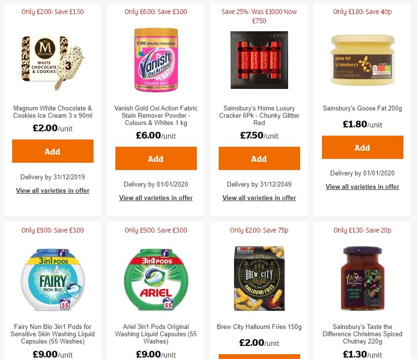 Sainsbury's Offers from 13 December