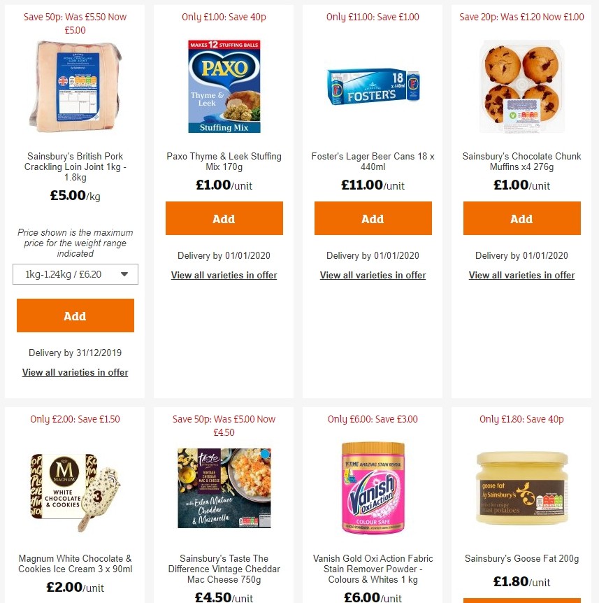 Sainsbury's Offers from 27 December